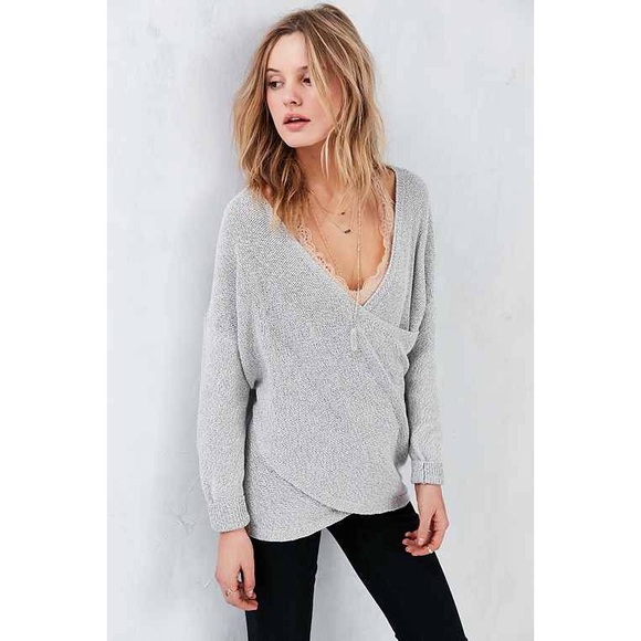 UO Kimchi Blue Sunny Surplice Sweater UO Kimchi Blue Sunny Surplice Sweater